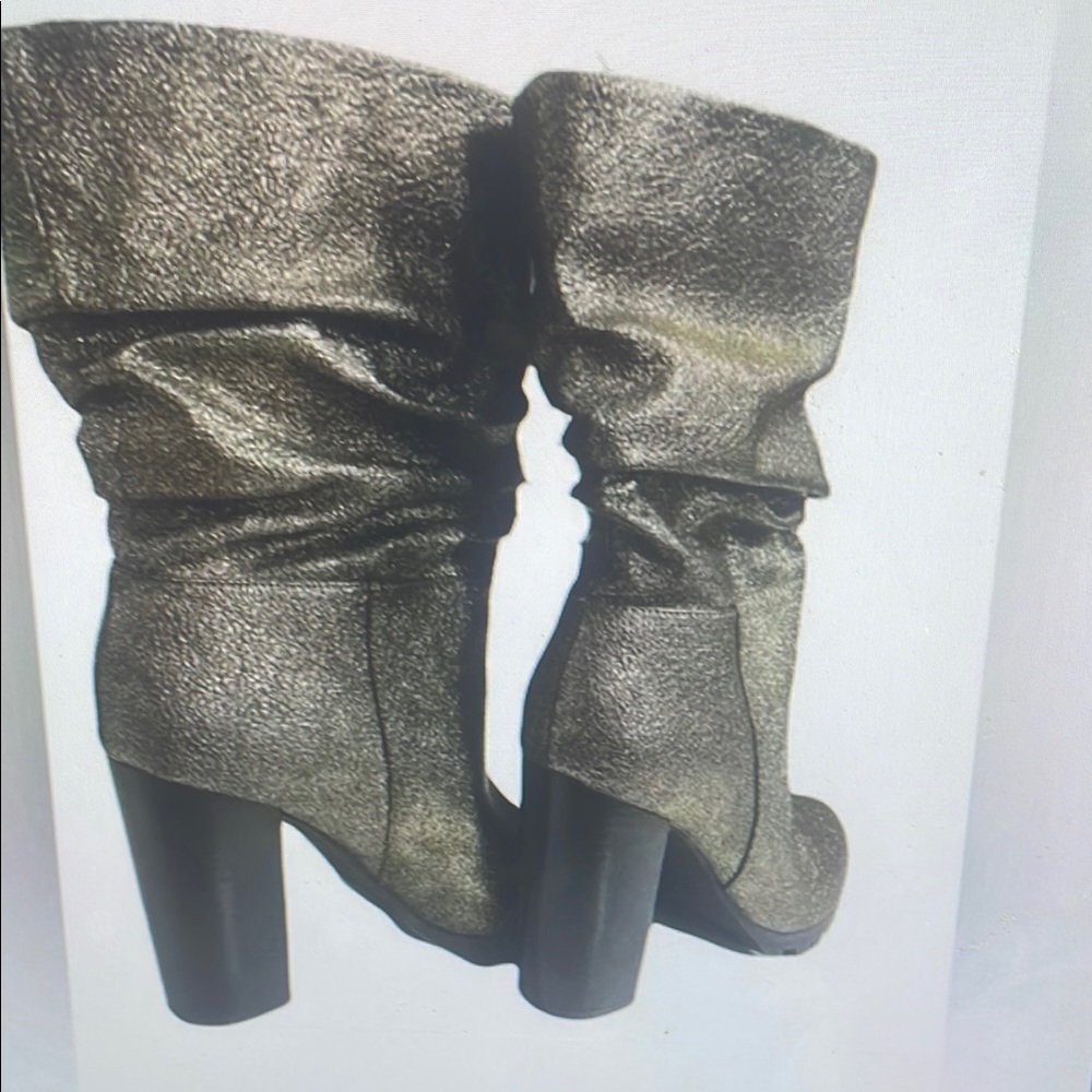 Elegant Metallic Heeled Boots